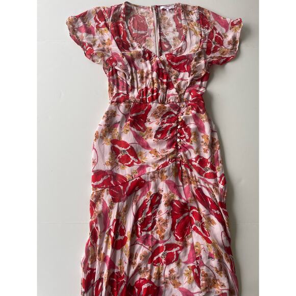 Parker Vivi Silk Floral Midi Dress Size 2 - Picture 2 of 11